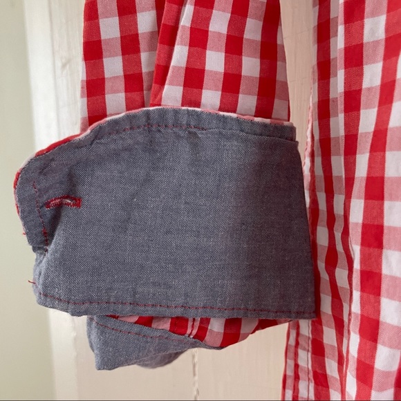 Boy’s 10/12 Gingham Print Button Down - Picture 3 of 9